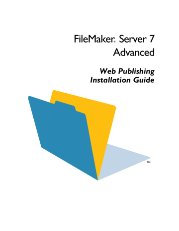 Filemaker FileMaker Server 7 Advanced Installation guide | Manualzz