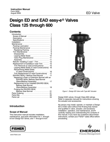 Fisher Design ED Valve Manual | Manualzz