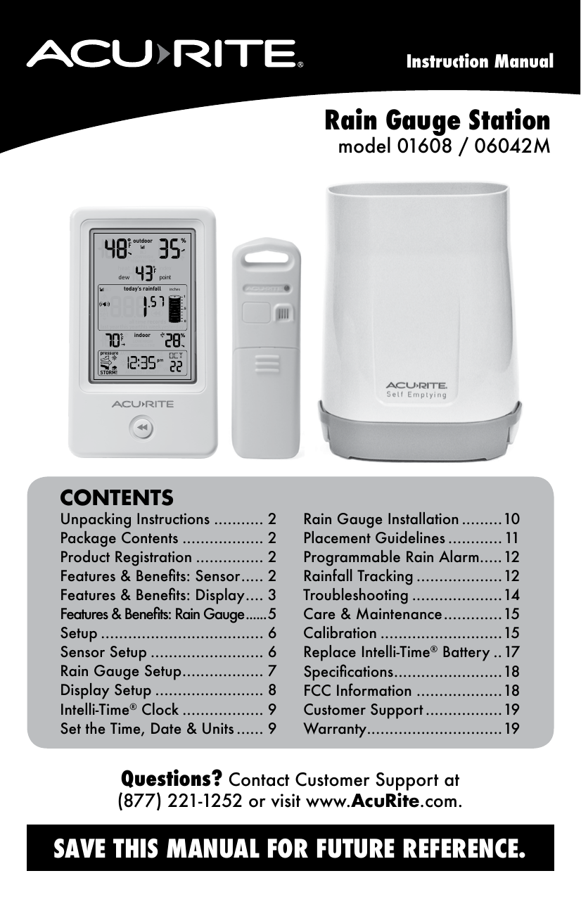 Acurite 01089m Rain Gauge Station User Manual Manualzz