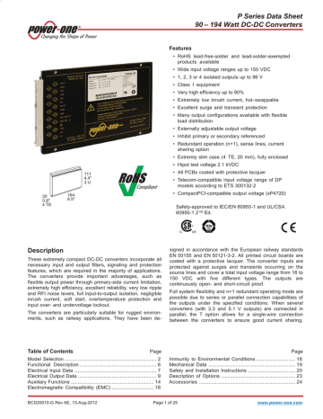 datasheet for BP1601-9R by Power-One | Manualzz