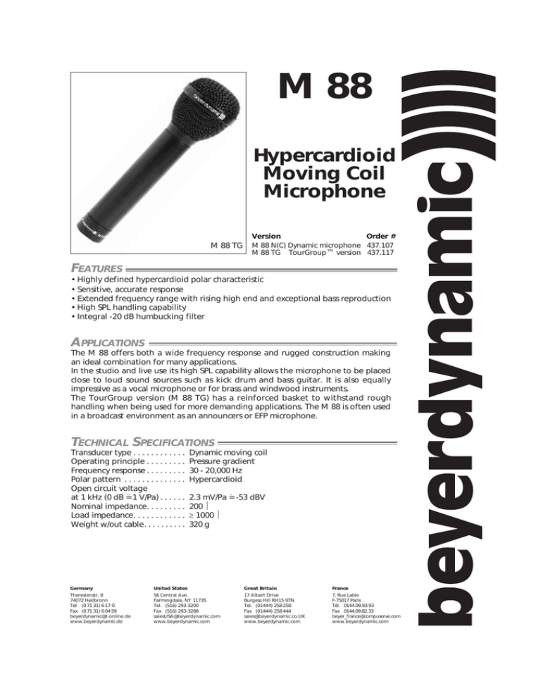 Beyerdynamic M N Dynamic Microphone Manualzz