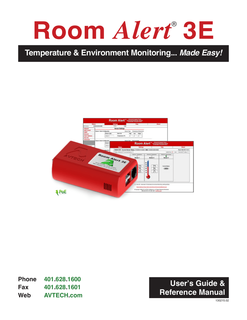 Avtech Room Alert 3e Manual Manualzz Com