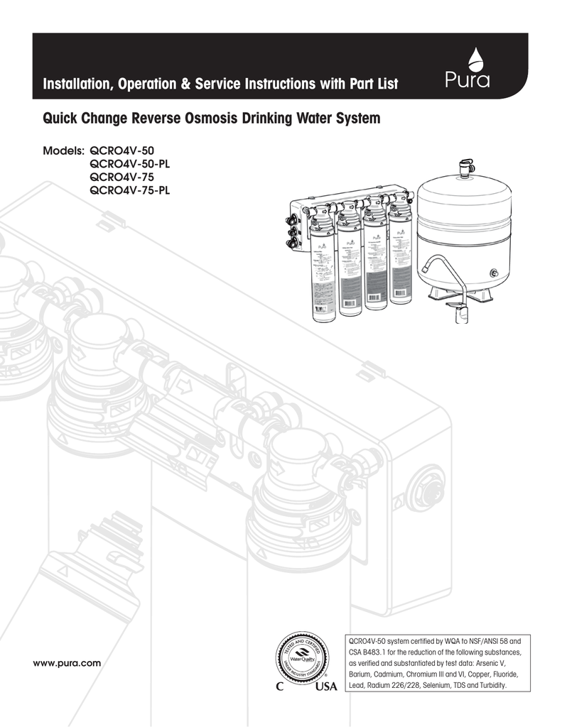 Pura Platinum QCRO Complete Replacement Filter Kit 75 GPD Canature