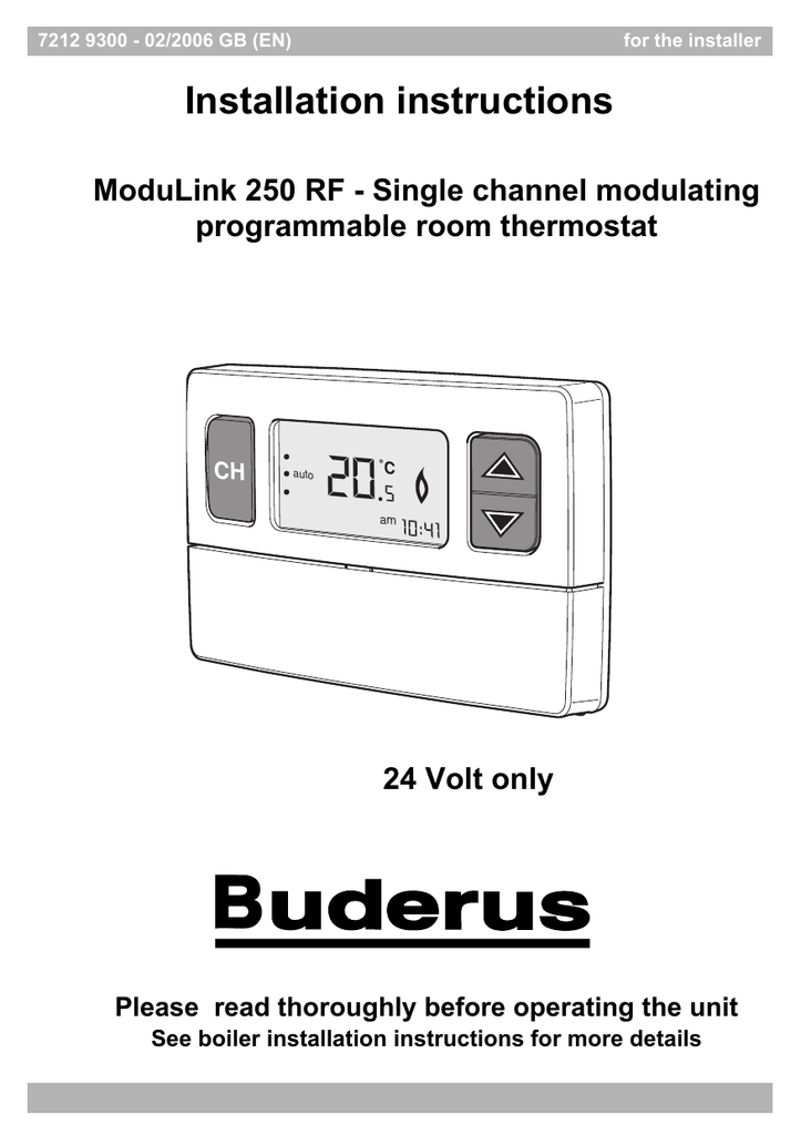 Buderus thermostat manual