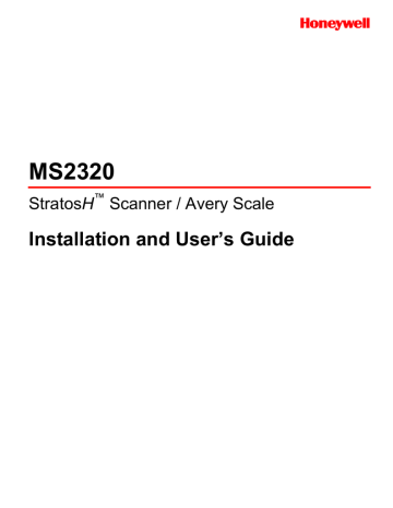 User manual | Honeywell MS2320 Avery Scale Installation and User's Guide | Manualzz