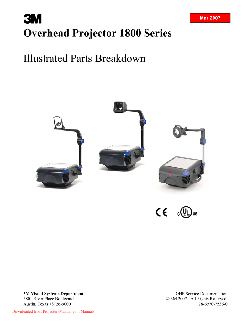 3M 1800 SERIES OVERHEAD PROJECTOR WITH 2 NEW ENX 360 WATT BULBS FOLD DOWN ARM 