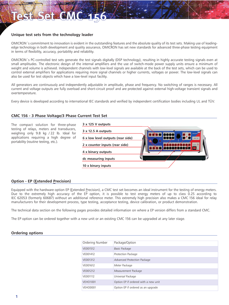 omicron test universe manual