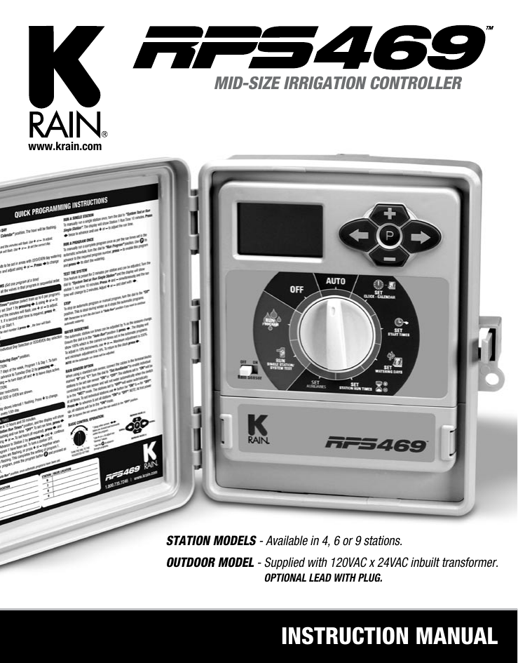 110-volt Standard Plumbing Supply-LG 3606 K-Rain RPS 469 6-Station 60 Hz Outdoor Controller 