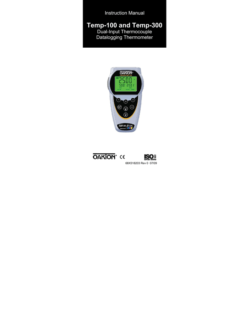 Traceable WD-20250-02 Type-K/J Dual-Input Thermocouple Thermometer