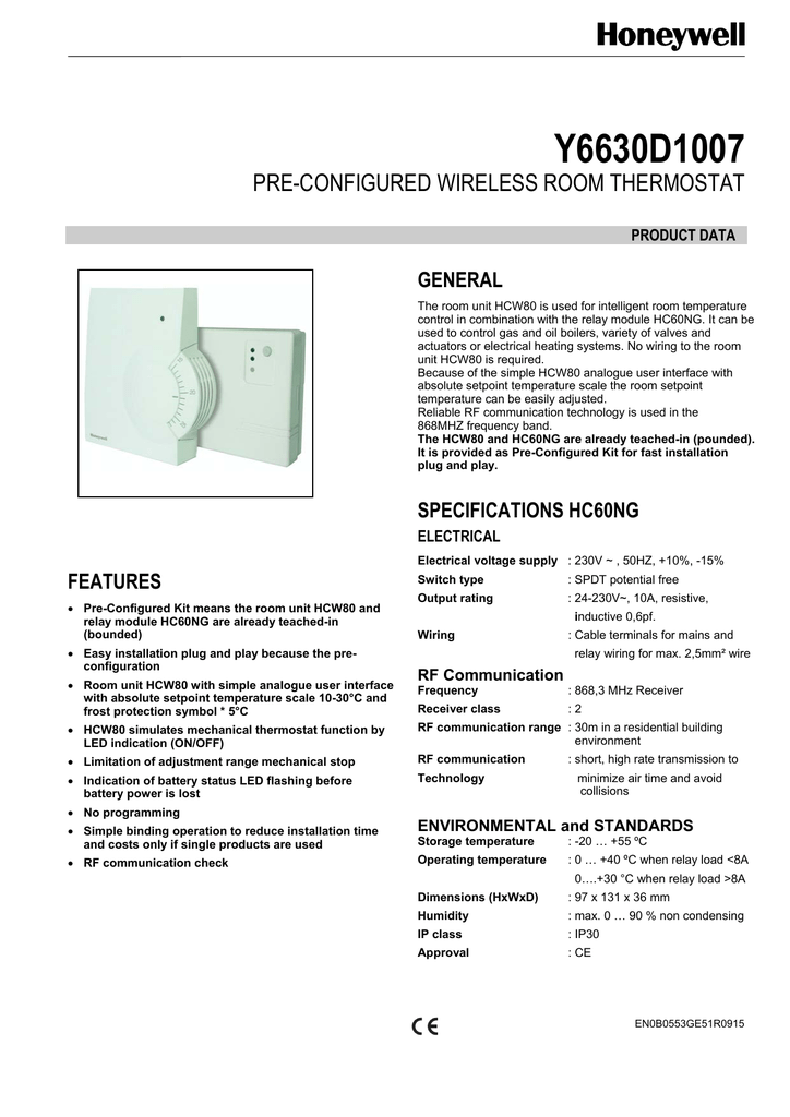 Binding the Honeywell Home Y6630D Wireless Room Thermostat