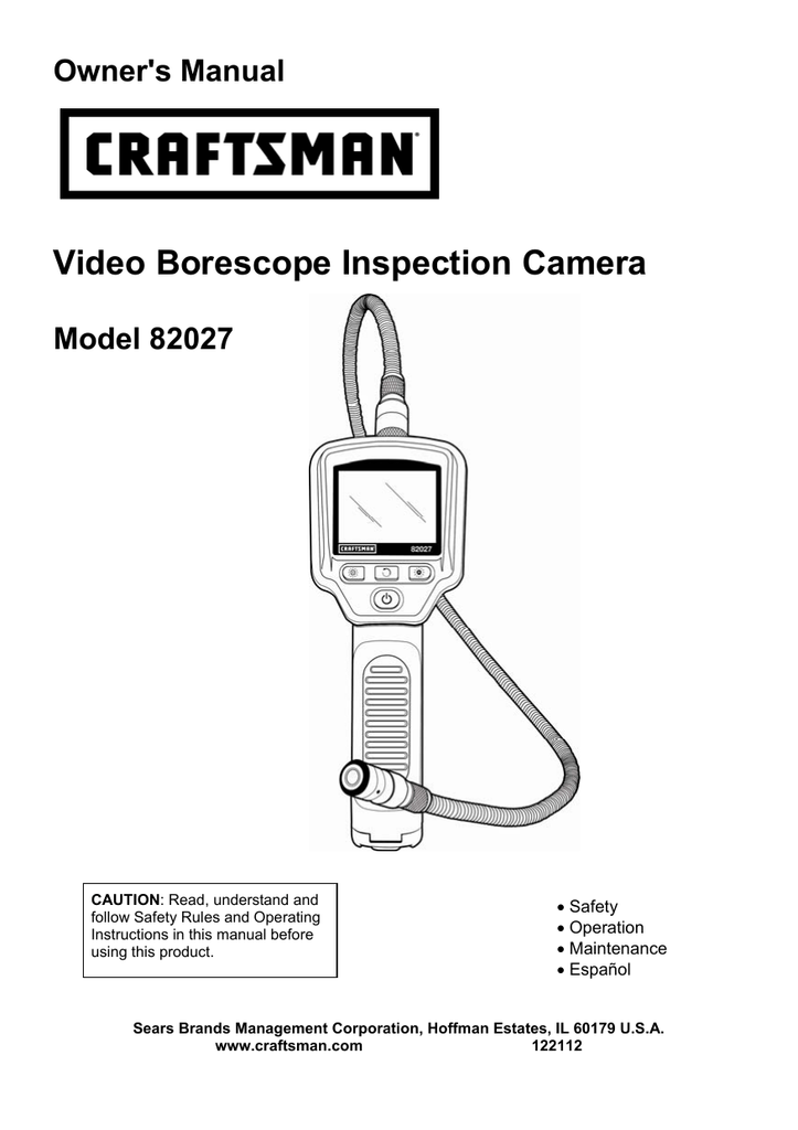 Video Borescope Inspection Camera Owner's Manual Model 82027 Manualzz