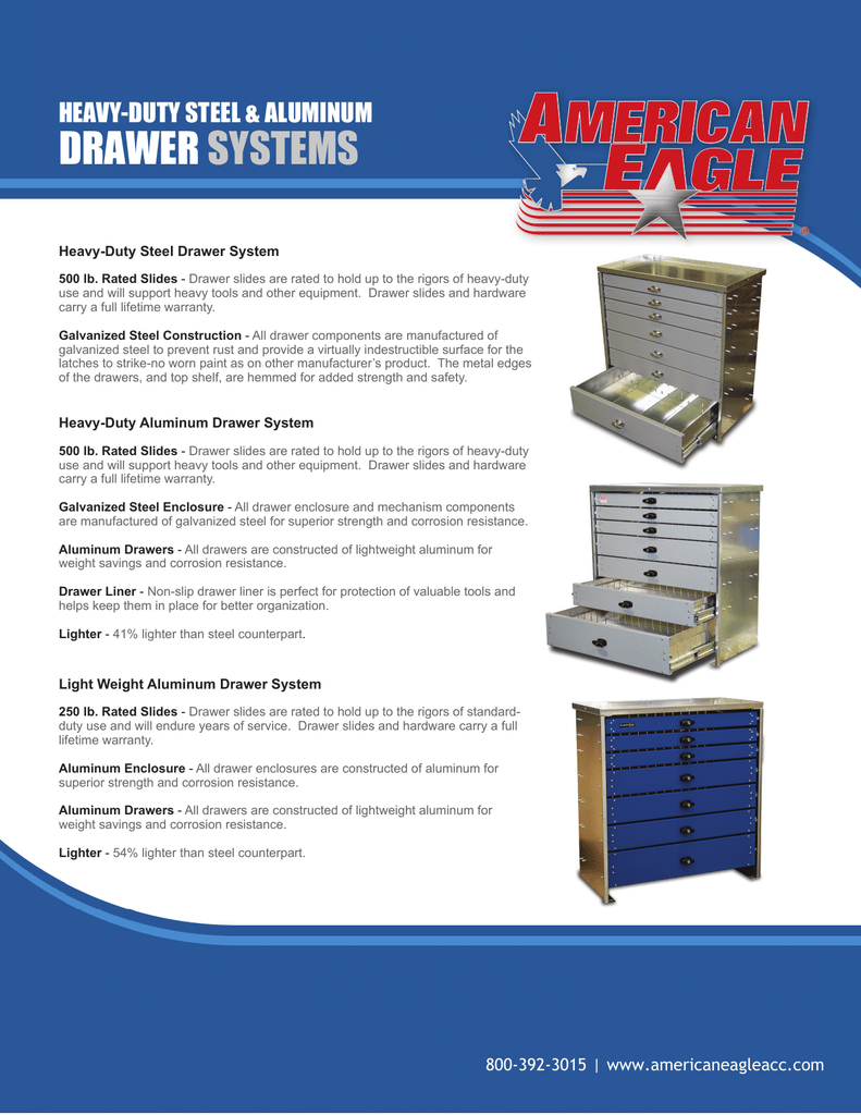Drawer Systems Heavy Duty Steel Amp Aluminum Heavy Duty Steel