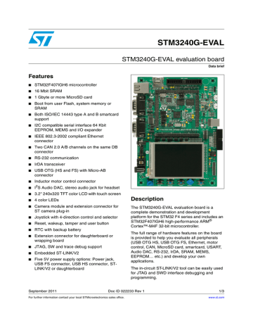 stm3240g-eth/nmf evaluation board