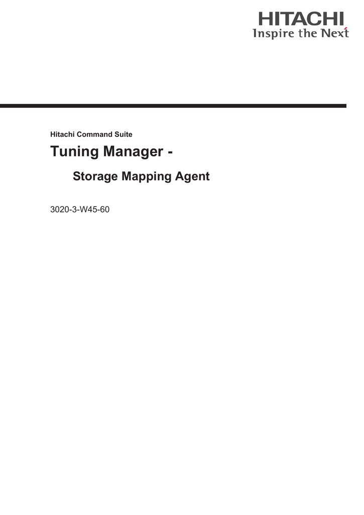 Tuning Manager Storage Mapping Agent 3020 3 W45 60 Hitachi Command Suite Manualzz