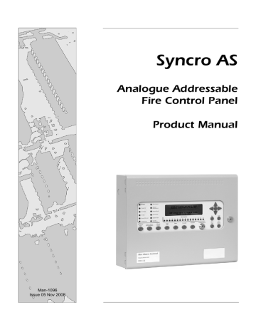 fire control panel Syncro AS Product Manual | Manualzz