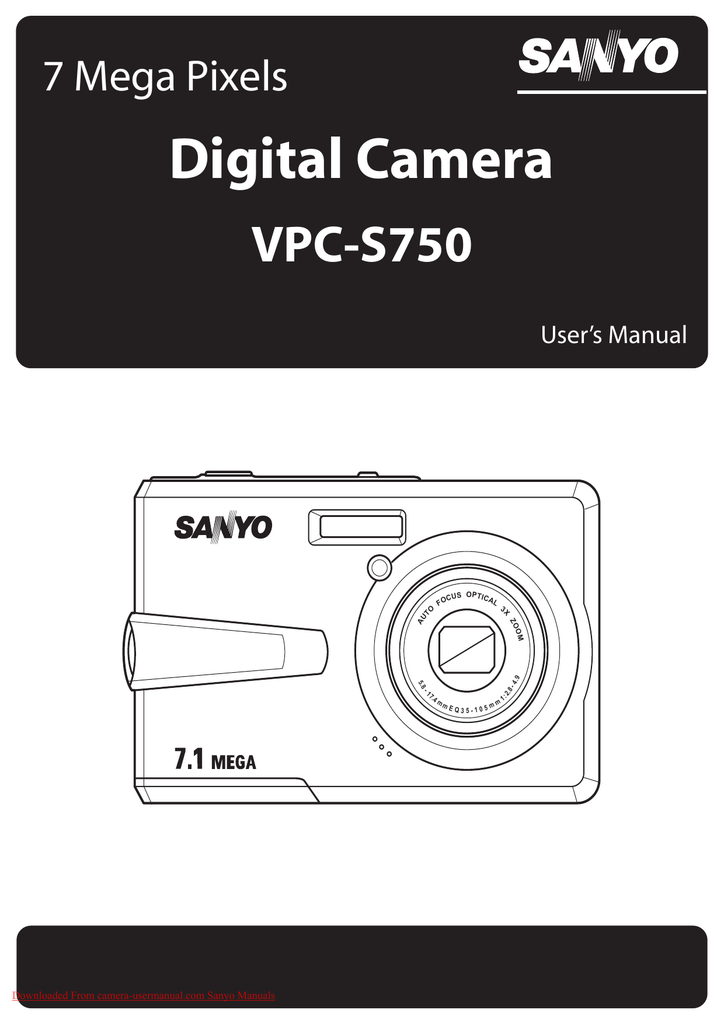 Sanyo VPC-S750 User Guide Manual Operating Instructions | Manualzz