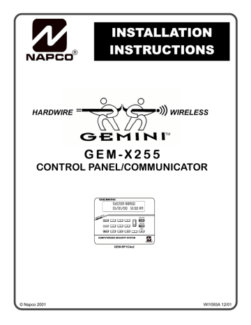 NAPCO Gemini GEM-RP1CAe2 Installation Instructions Manual | Manualzz