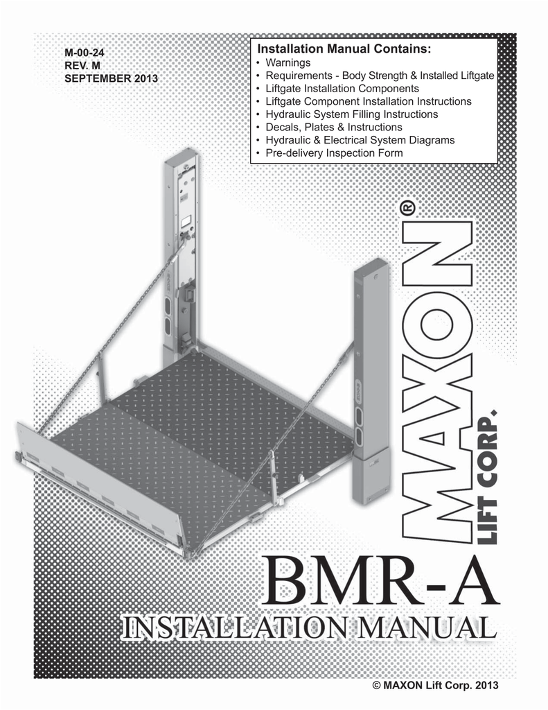 Maxon BMR-A Installation guide | Manualzz