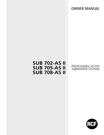 RCF Sub 705-AS II Owner's Manual | Manualzz