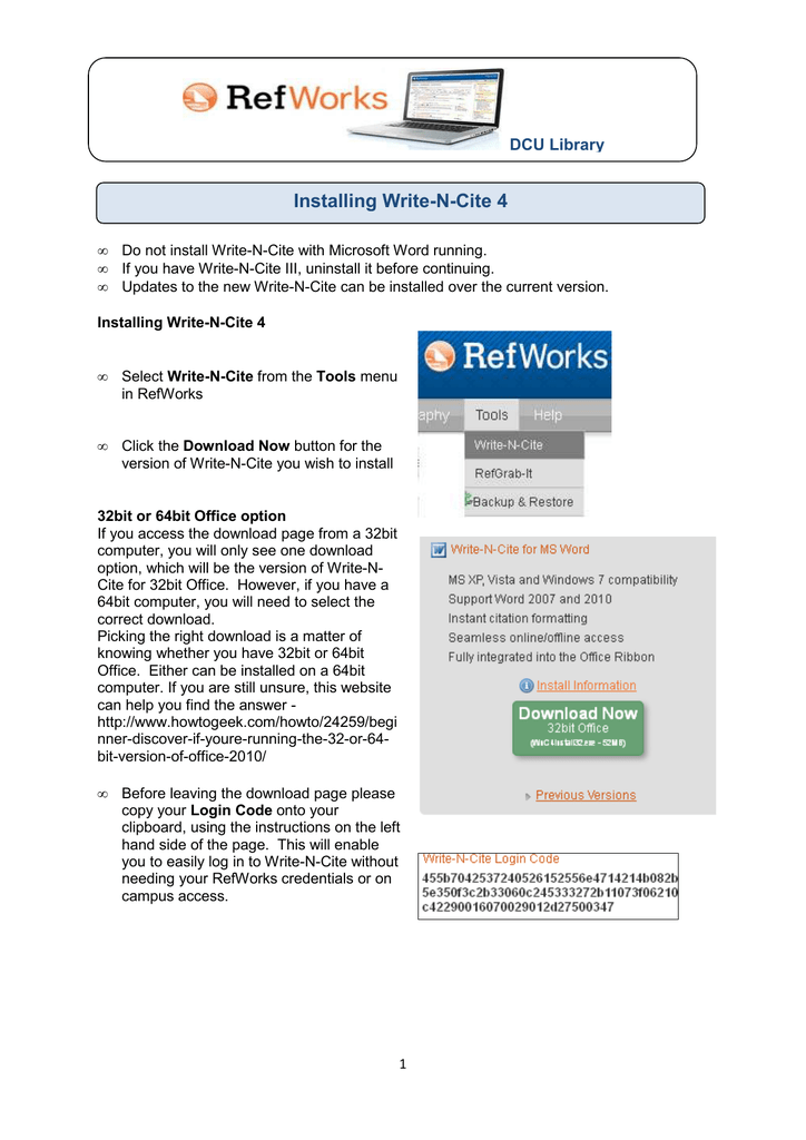 download refworks to word