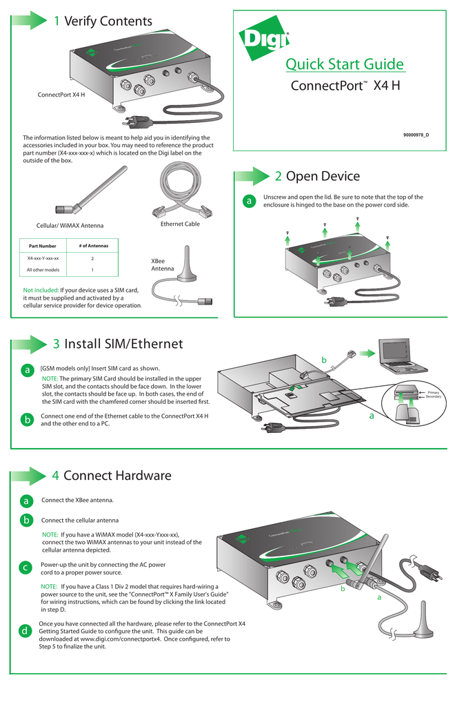 Quick Start Guide Connectport X4 Nema Manualzz