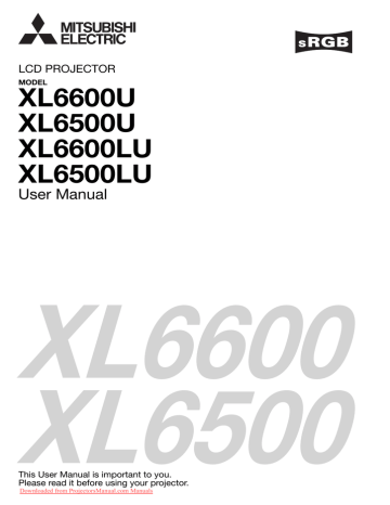 Mitsubishi XL6500U User Guide Manual Operating Instruction Pdf | Manualzz
