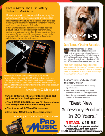 Batt O Meter Product Flyer Manualzz