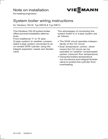 Viessmann | Vitodens 100-W WB1C | User manual | WB1C System Boiler Wiring | Manualzz