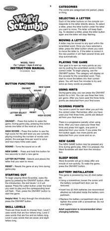 Mattel Word Scramble Instruction manual | Manualzz