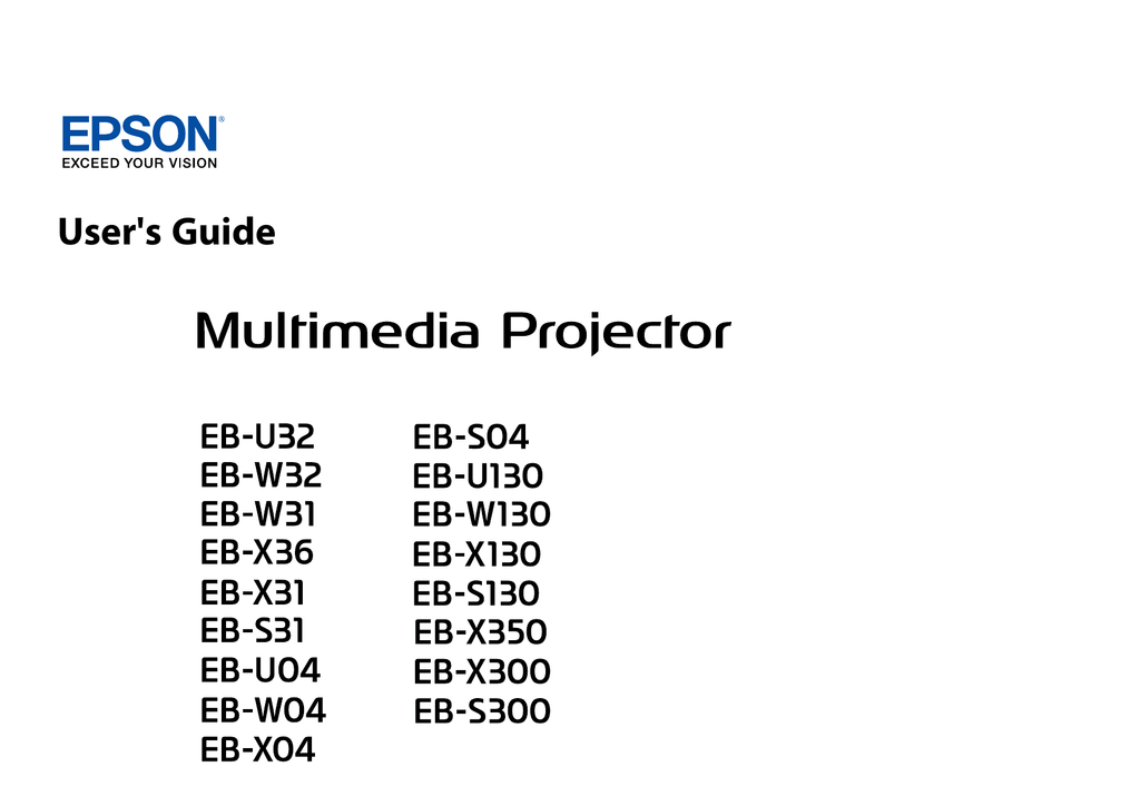 Epson EBS04 SXGA (800X600) PROJECTOR Instruction Manual Manualzz
