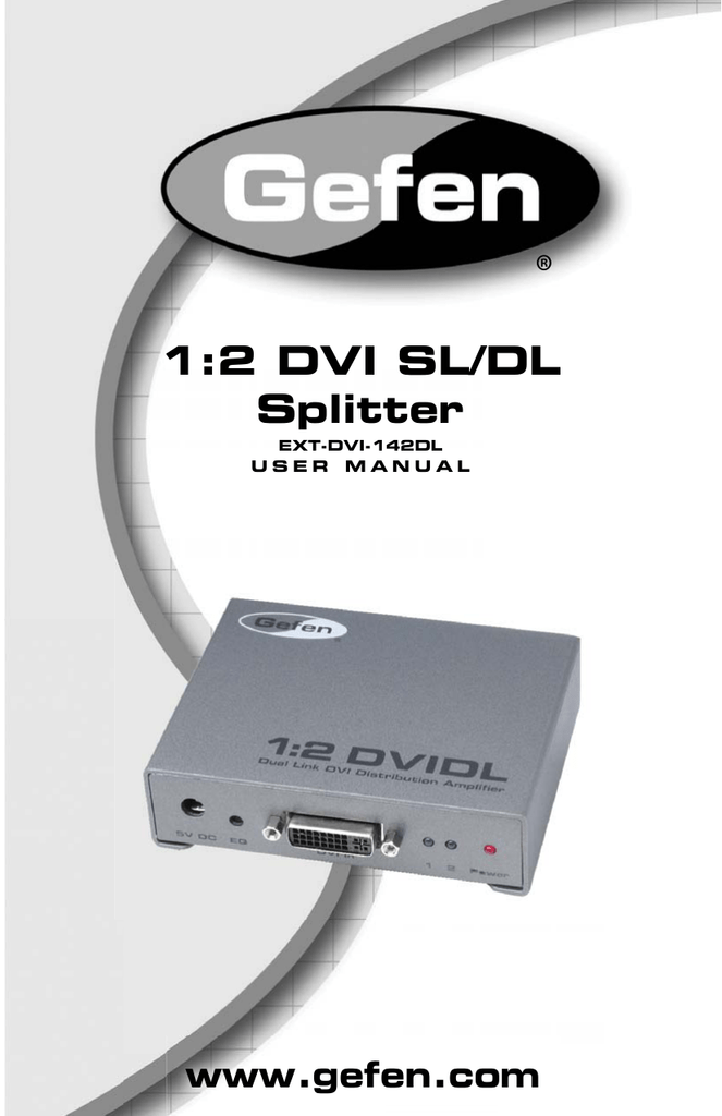 1:2 DVI DL Splitter | Manualzz