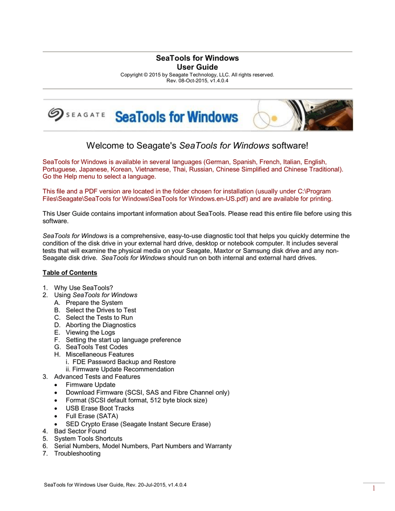 seatools for windows seatools for windows