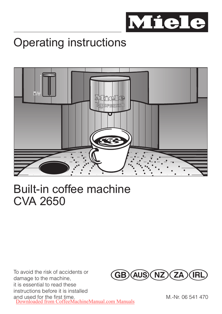 Miele CVA 2650 User Guide Manual pdf Manualzz