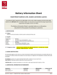 Saft Nickel-Cadmium battery Information Sheet