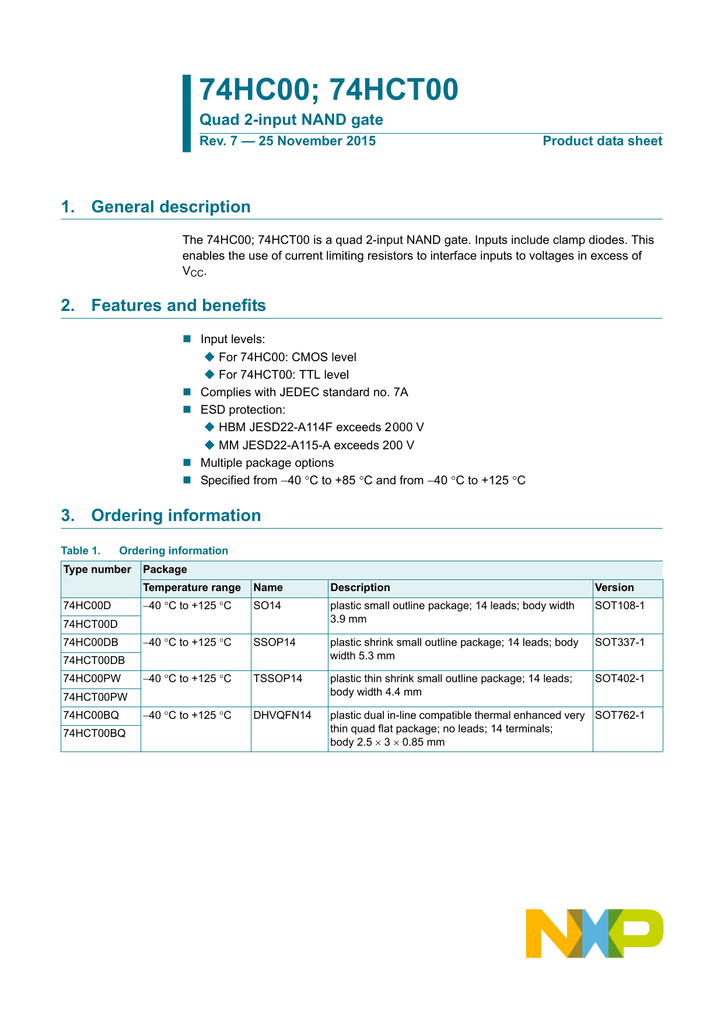 74hc00 Onsemi Pdf技术资料下载74hc00 供应信息ic Datasheet 数据表 7 7 页