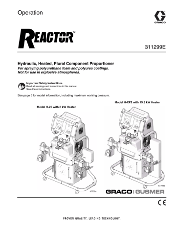 H-50 Graco Reactor Operation Pre | Manualzz