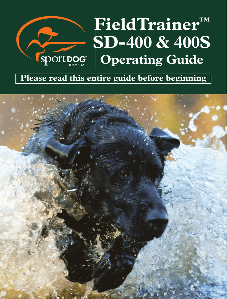 SportDOG FieldTrainer SD400S Operating Manual Manualzz