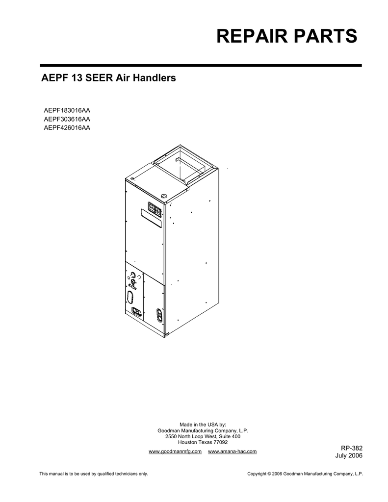 Piston Kit Chart Goodman