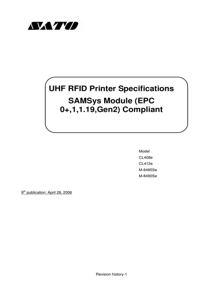 Sato Cl408e Cl412e Uhf Rfid Printer Thingmagic Kit 說明手冊 Printer Commands Manualzz