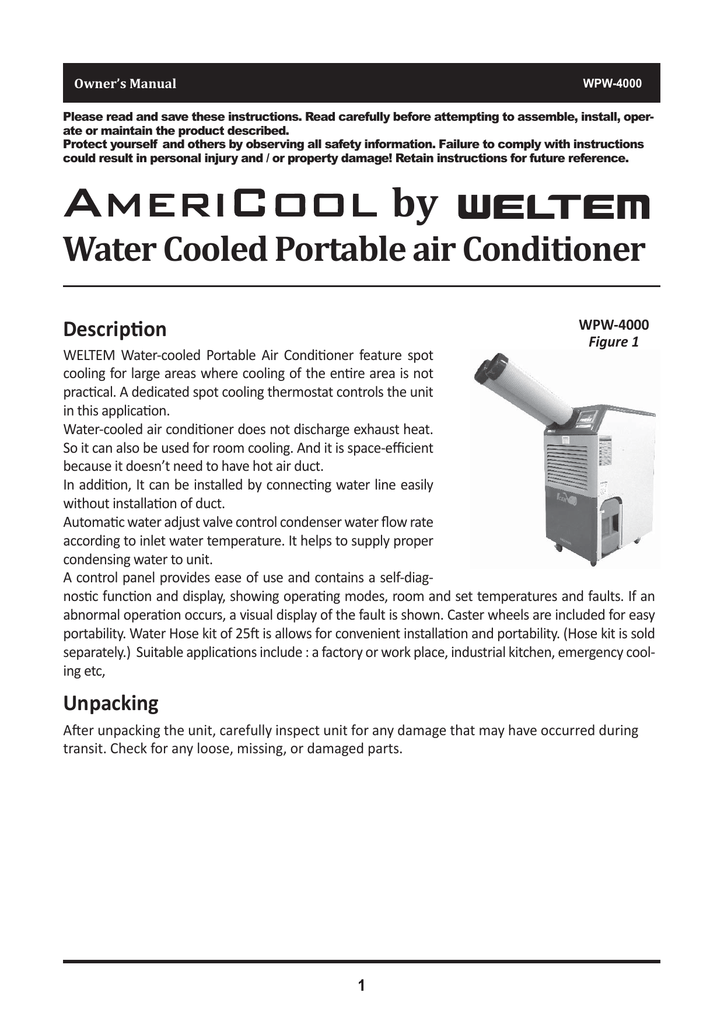 americool air conditioner manual