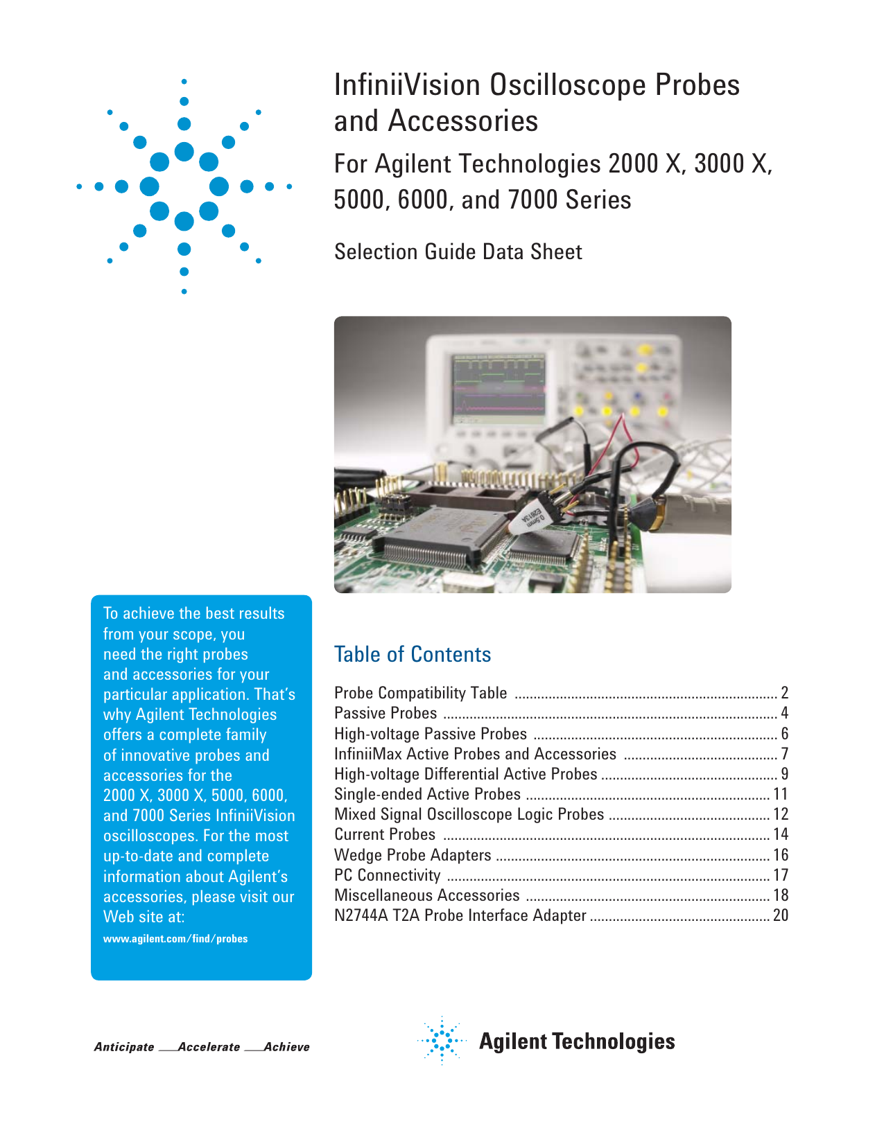 Logic Probe with Flying Leads for Agilent Keysight MSO 2000X & 3000X Series