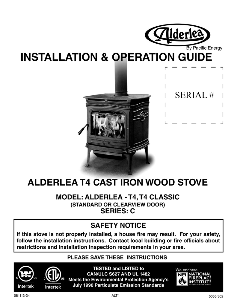 Pacific Energy Alderlea T4 Classic Stove Manual | Manualzz