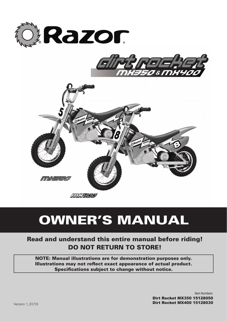 Razor Dirt Rocket MX350 Owner's Manual Manualzz