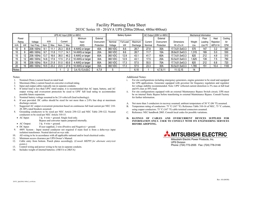 33c Facility Planning Data Sheet 8 8 480 480 Manualzz