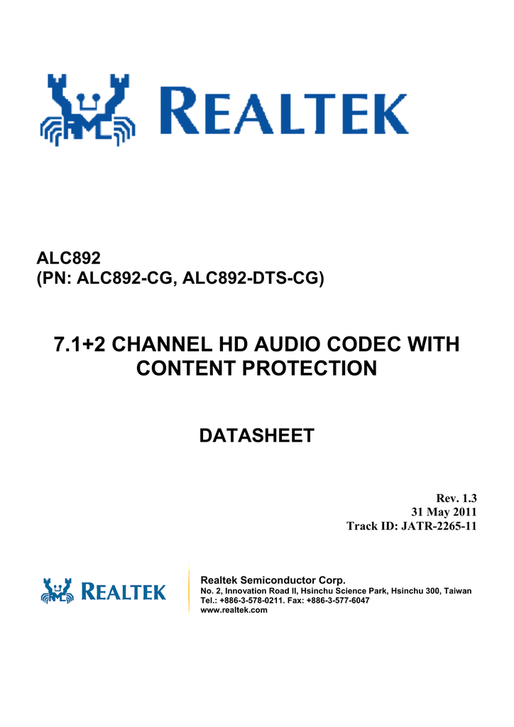 realtek alc1150 vs alc892