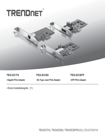Trendnet TEG-ECSFP SFP PCIe Adapter Quick Installation Guide | Manualzz