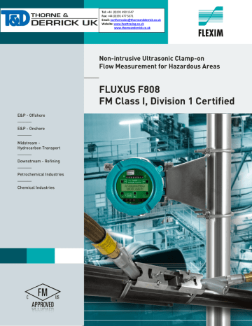 flexim fluxus f808 ultrasonic hazardous atex meters