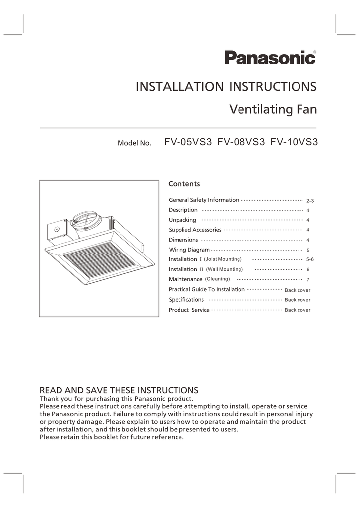 Whisper Value Install Instructions, Panasonic Whisper Quiet Bathroom Fan With Light Manual