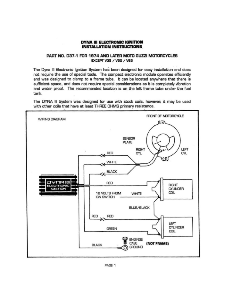 Dyna S Ignition Installation Instructions