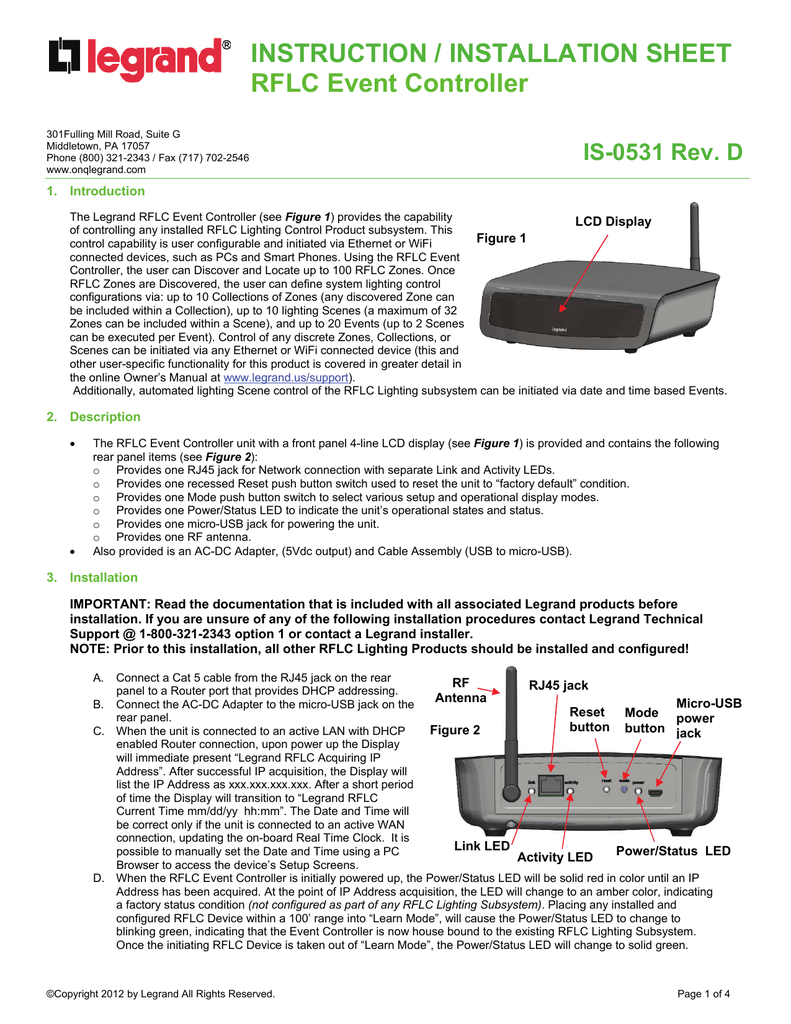 Legrand Occupancy Sensor Manual